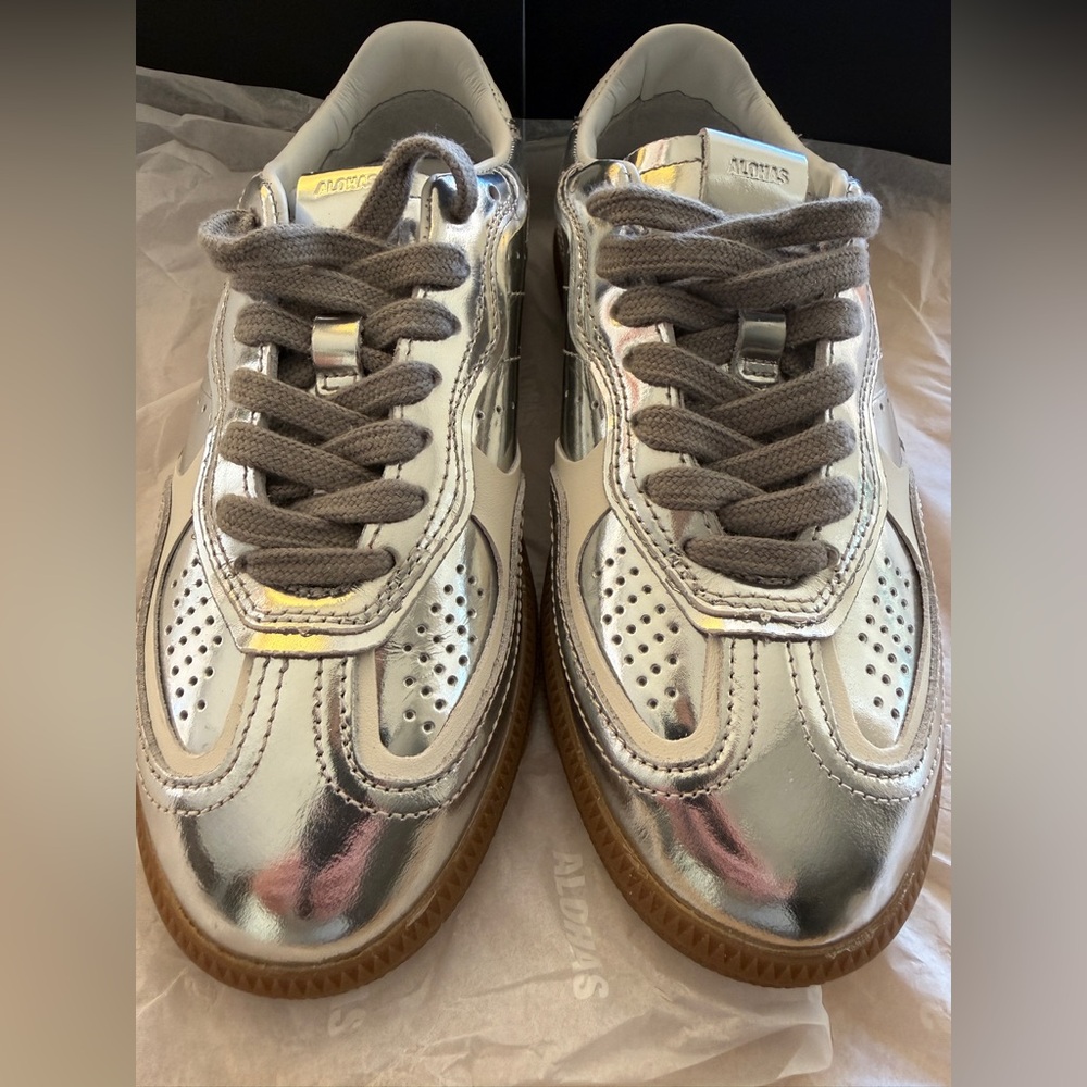 Tb.490 Rife Shimmer Silver Leather Sneakers